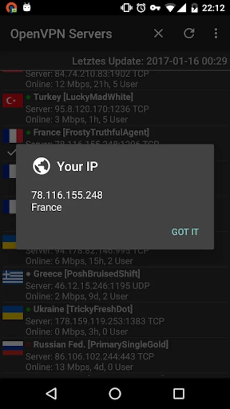 VPN Servers – capture d'écran 1