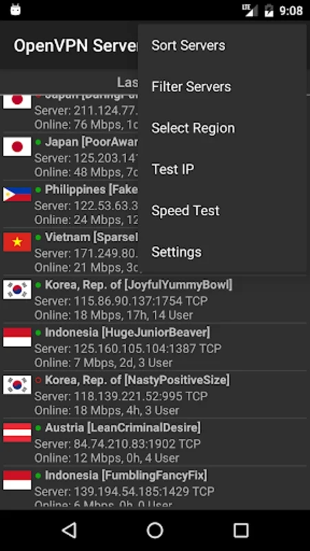 VPN Servers – capture d'écran 2